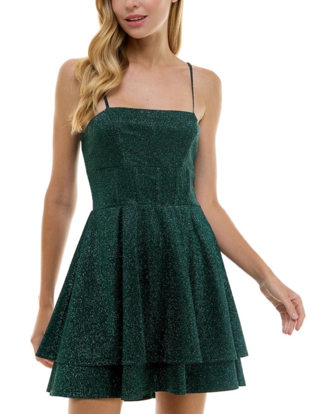 City Studio Green Sparkling Dress